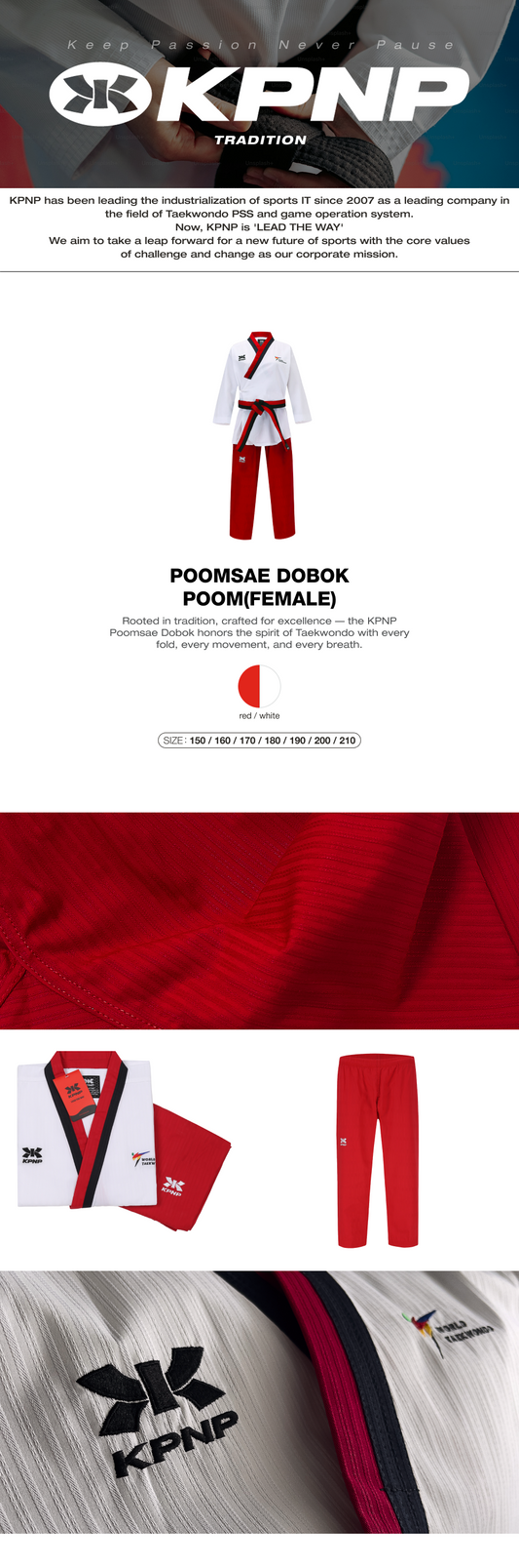 Poomsae poom female dobok